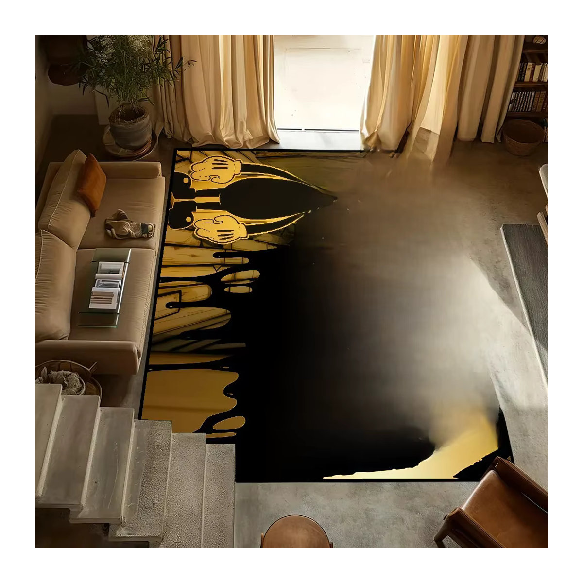 Bendy und die Tintenmaschine Mehrfarbige Bodenmatte als dekorativer Teppich für Wohnzimmer, Schlafzimmer oder Bad - Bild 7
