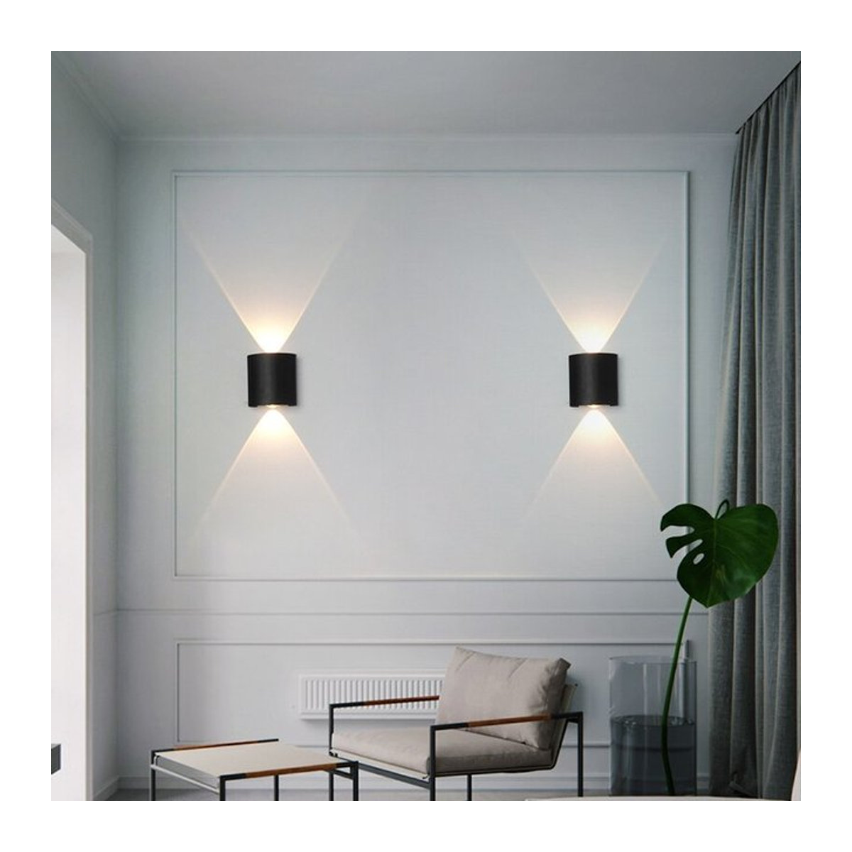 BENEWTON LED Wandleuchte IP65 wasserdicht in Schwarz für Außen und Innen im minimalistischen Design - Bild 1