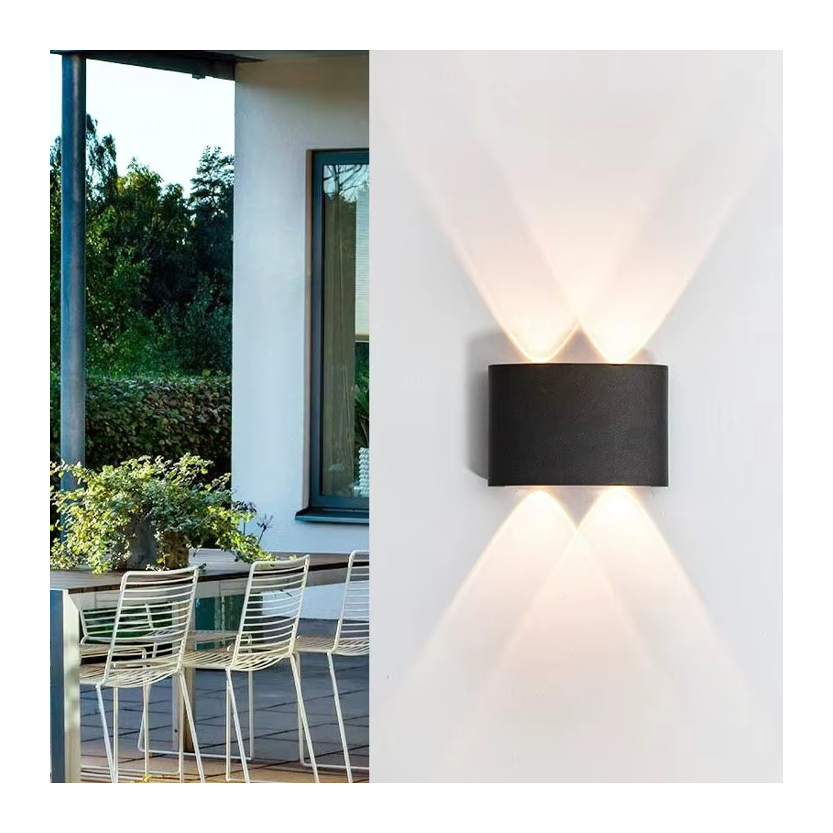 BENEWTON LED Wandleuchte IP65 wasserdicht in Schwarz für Außen und Innen im minimalistischen Design - Bild 2