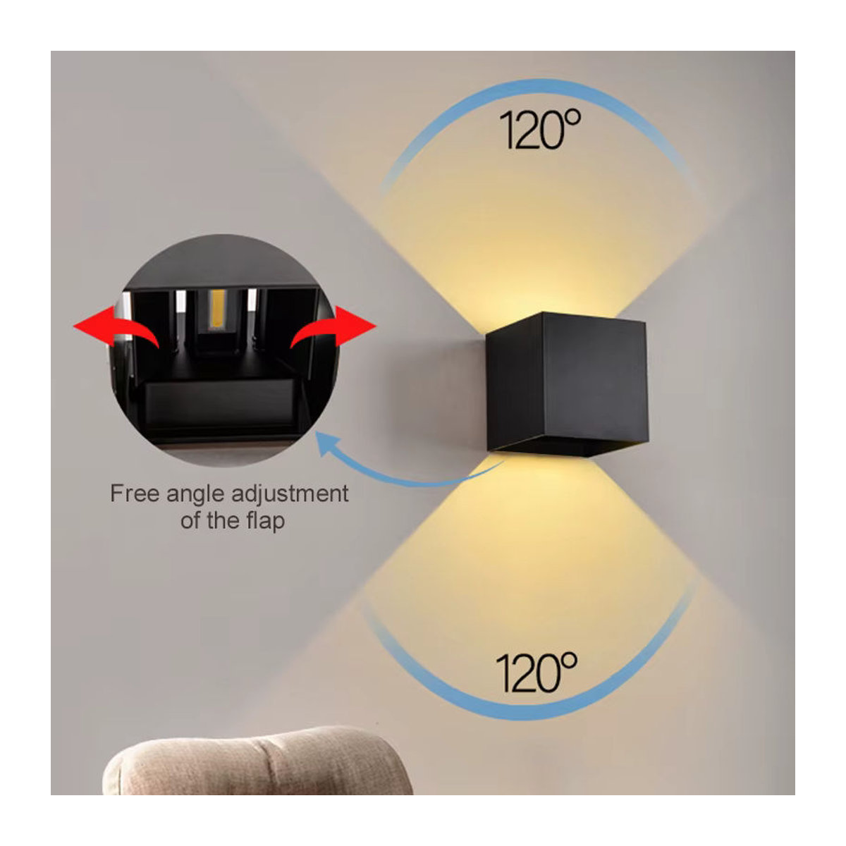 BENEWTON Moderne LED-Wandleuchte Schwarz Quadratisch 7 W für Außenbereich und Innenbereich - Bild 4