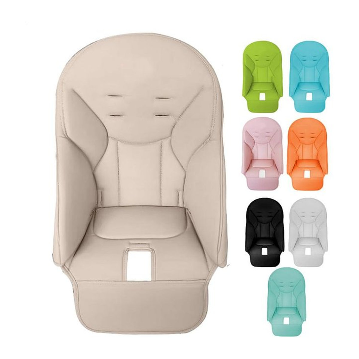 Bequemer Polsterbezug aus PU-Leder für Kinderhochstühle in Beige - Bild 1
