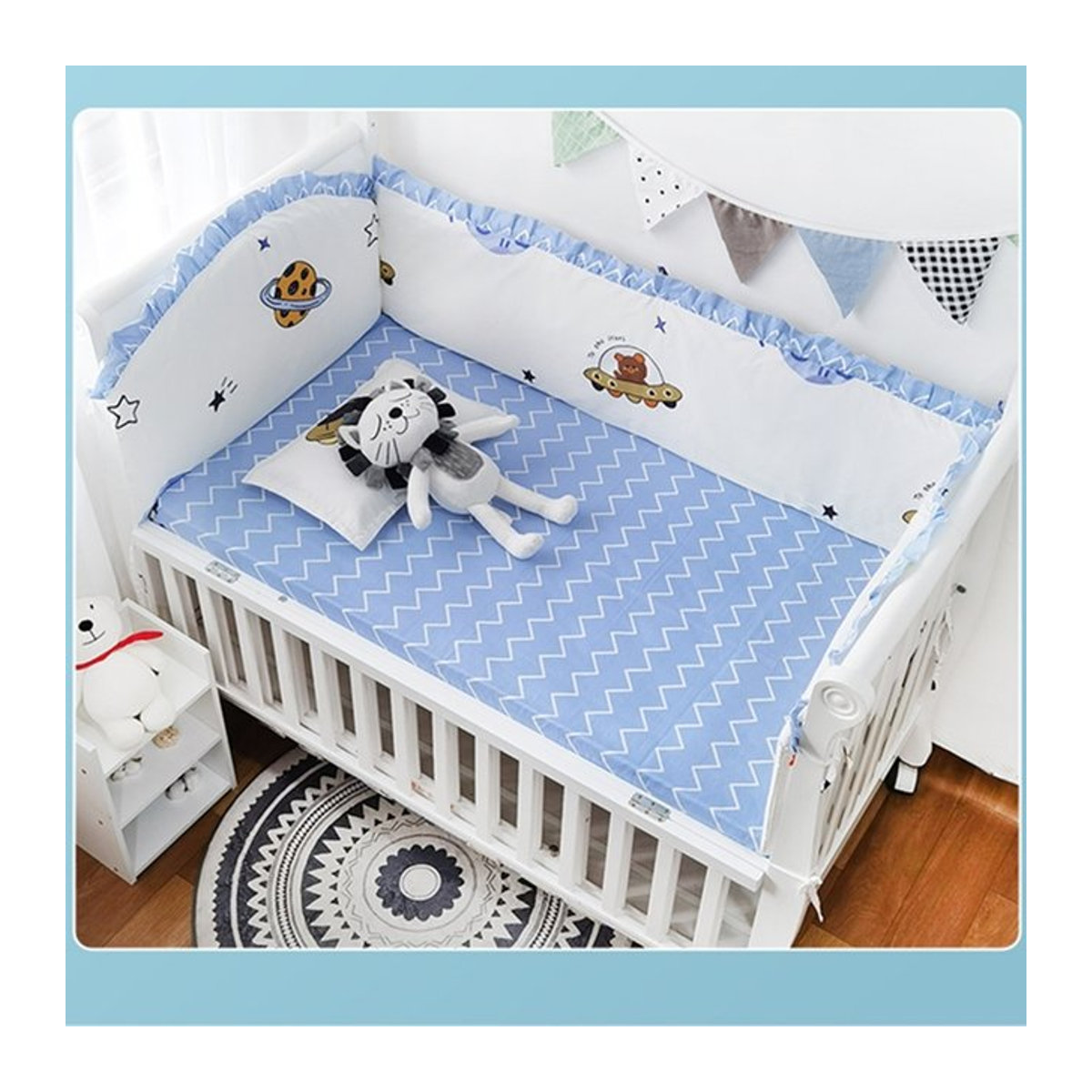 Berco Cama Baby Bettwäsche Set für Mädchen mit 5 Teilen inklusive 4 Spannbettlaken - Bild 1