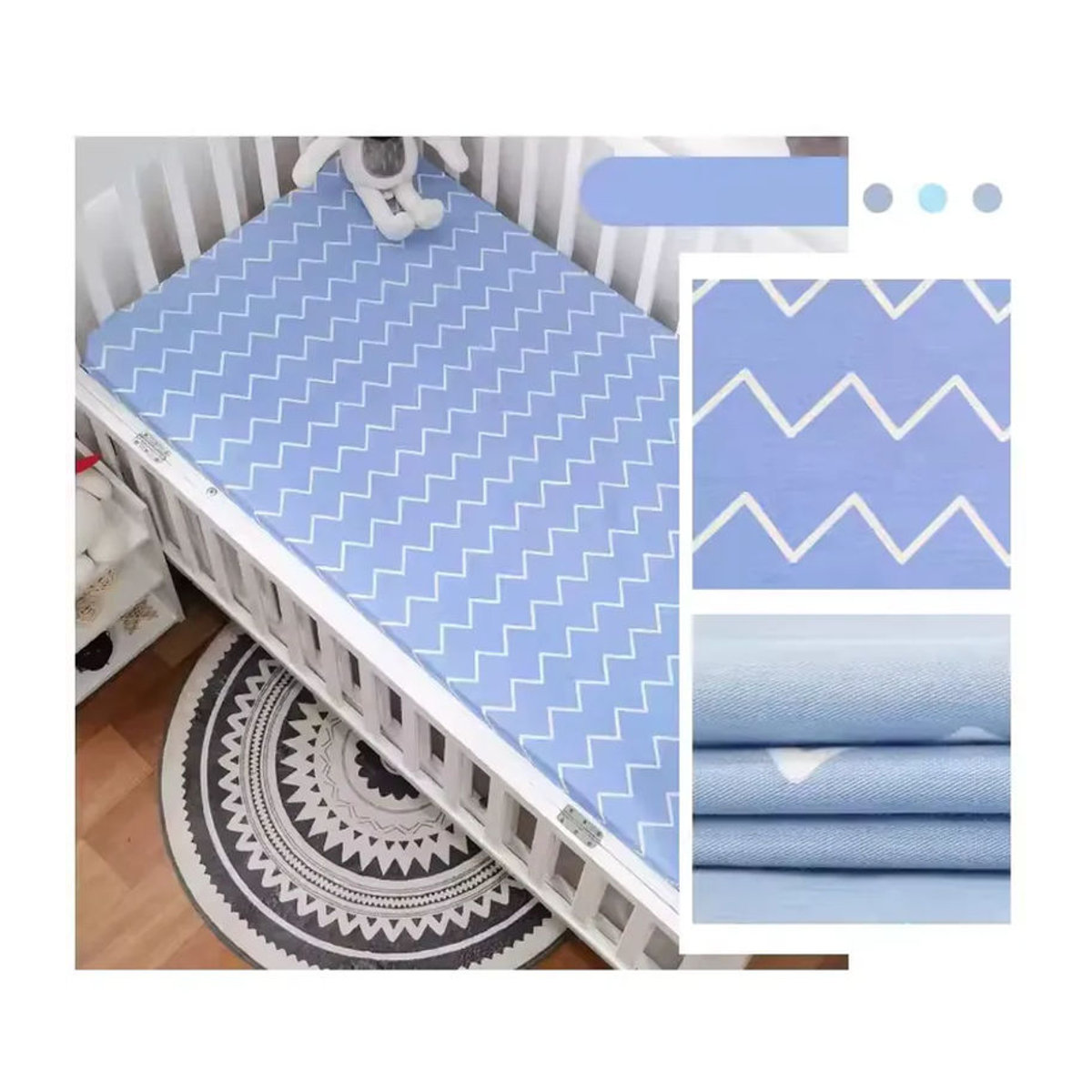 Berco Cama Baby Bettwäsche Set für Mädchen mit 5 Teilen inklusive 4 Spannbettlaken - Bild 3