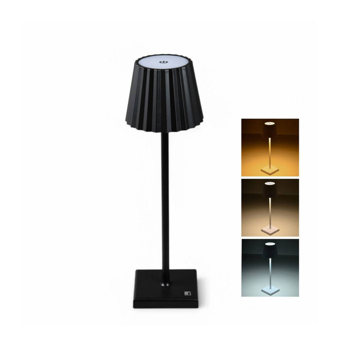 BERGNER LED-Tischleuchte in Schwarz, modern und minimalistisch, B/H: 11,6 x 38 cm - Bild 3