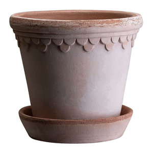 Bergs Potter Blumentopf aus Keramik in Rosa mit Untersetzer, Durchmesser: 21 cm, Höhe: 18,5 cm