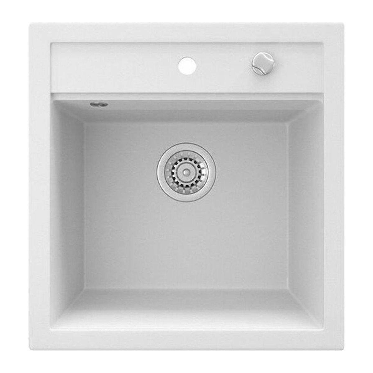 Bergström Granit Küchenspüle Einbauspüle in Weiß, Modern und Minimalistisch, B: 49 cm, T: 50 cm - Bild 2