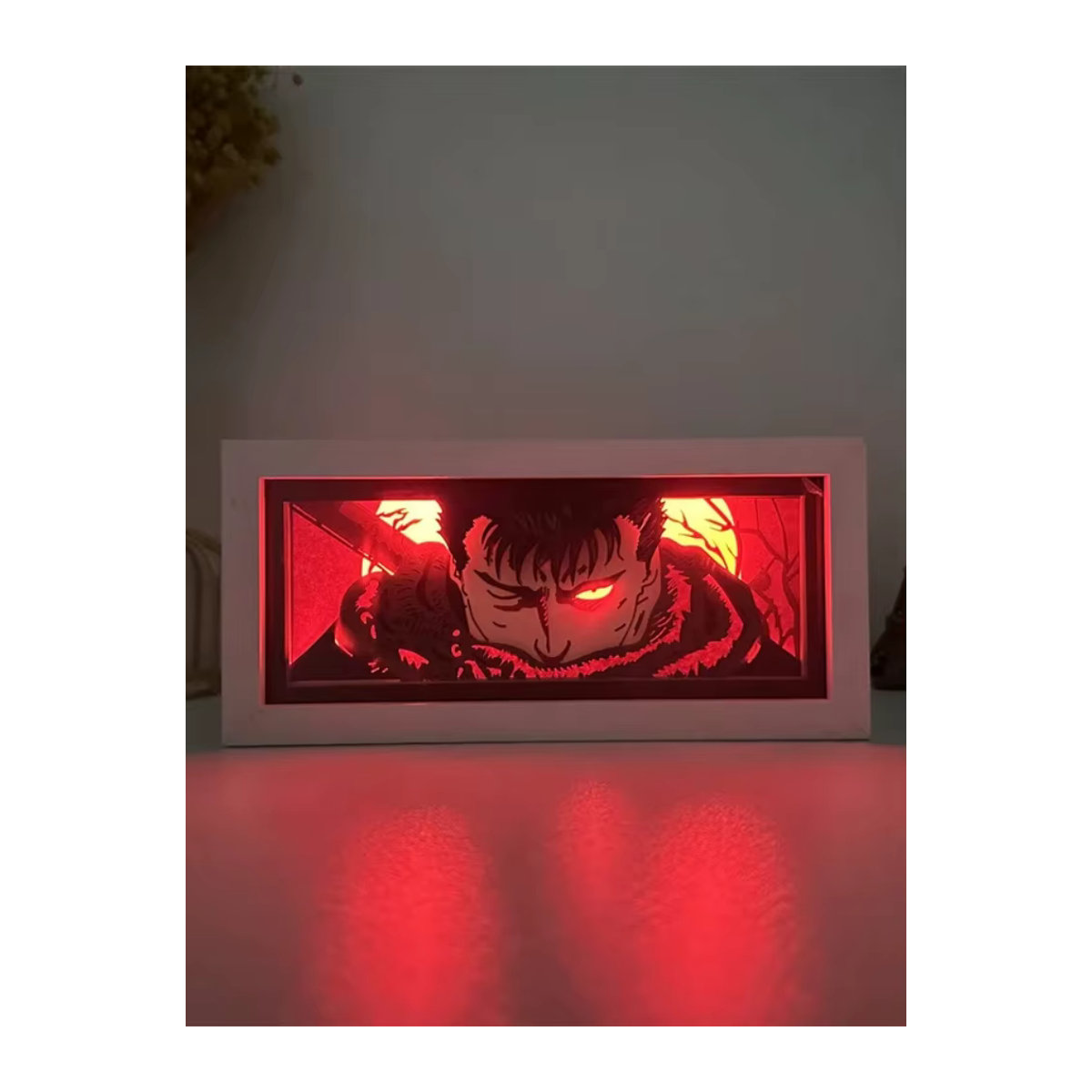 Berserk 3D LED Papier-Lichtbox Anime Figur Guts und Griffith in Rot als Sammlerstück und Raumdekoration - Bild 1