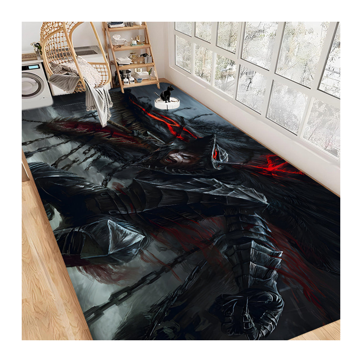 Berserk Comics Rutschfeste und wasserabsorbierende Badezimmermatte in Schwarz - Bild 1