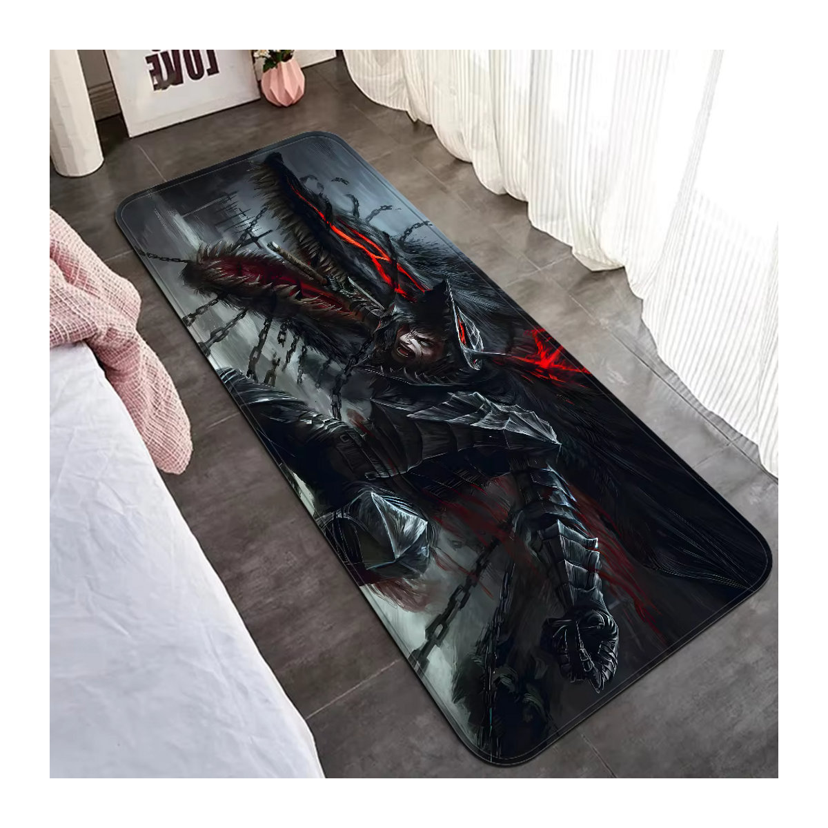 Berserk Comics Rutschfeste und wasserabsorbierende Badezimmermatte in Schwarz - Bild 6