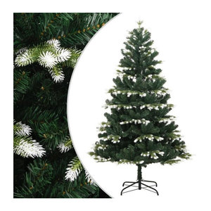Beschneiter künstlicher Weihnachtsbaum von vidaxl in Grün und Weiß, Höhe: 210 cm