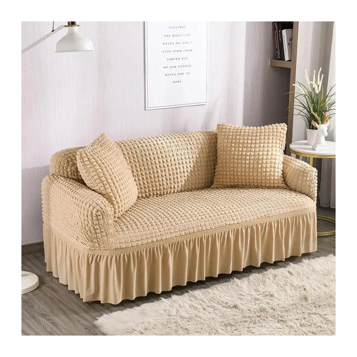 Bestbags Elastischer Seersucker Sofabezug für L-förmige Ecksofas in Mehrfarbig, Breite: 90-140 cm - Bild 2