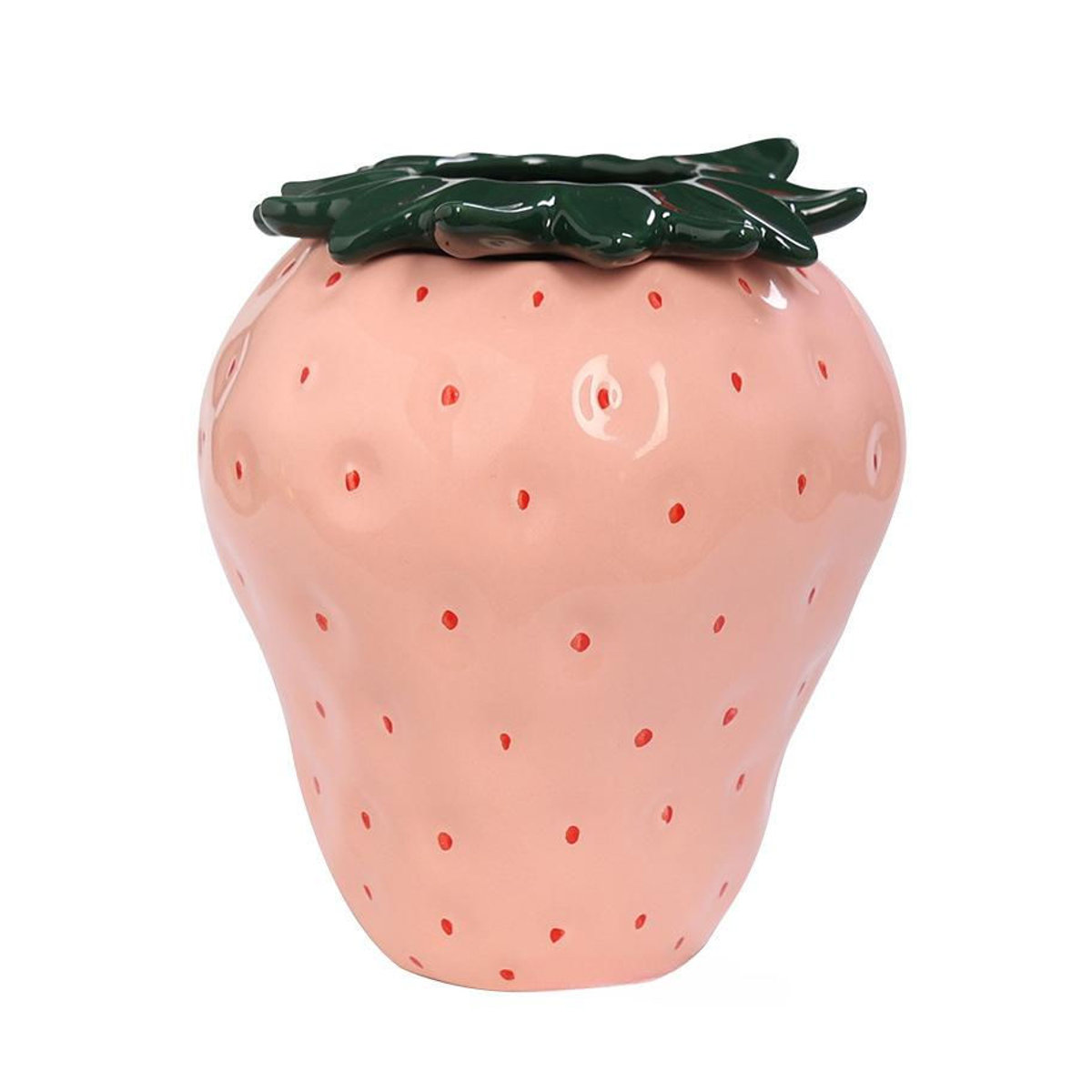 Bestbags Keramik Vase Erdbeere in Rosa für Wohnzimmer und Dekoration - Bild 2