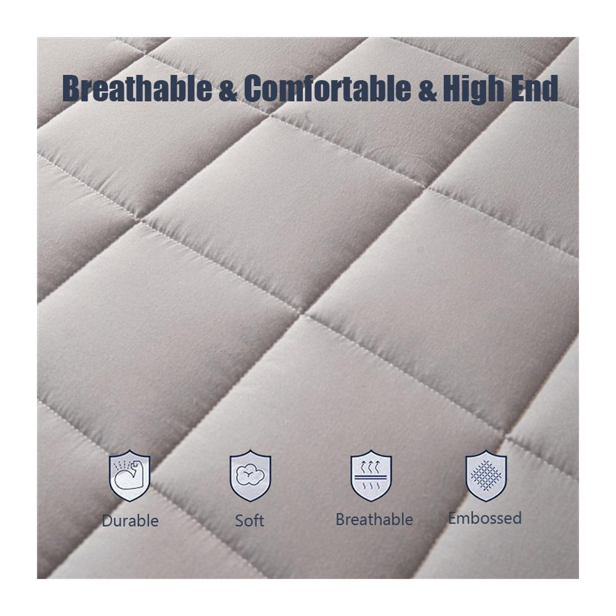 Bestbags Matratzenschoner mit Reißverschluss in Grau, 6-seitiger flauschiger Matratzenbezug als staubdichter Spannbettlaken, B/T/H: 140 x 200 x 15 cm - Bild 3