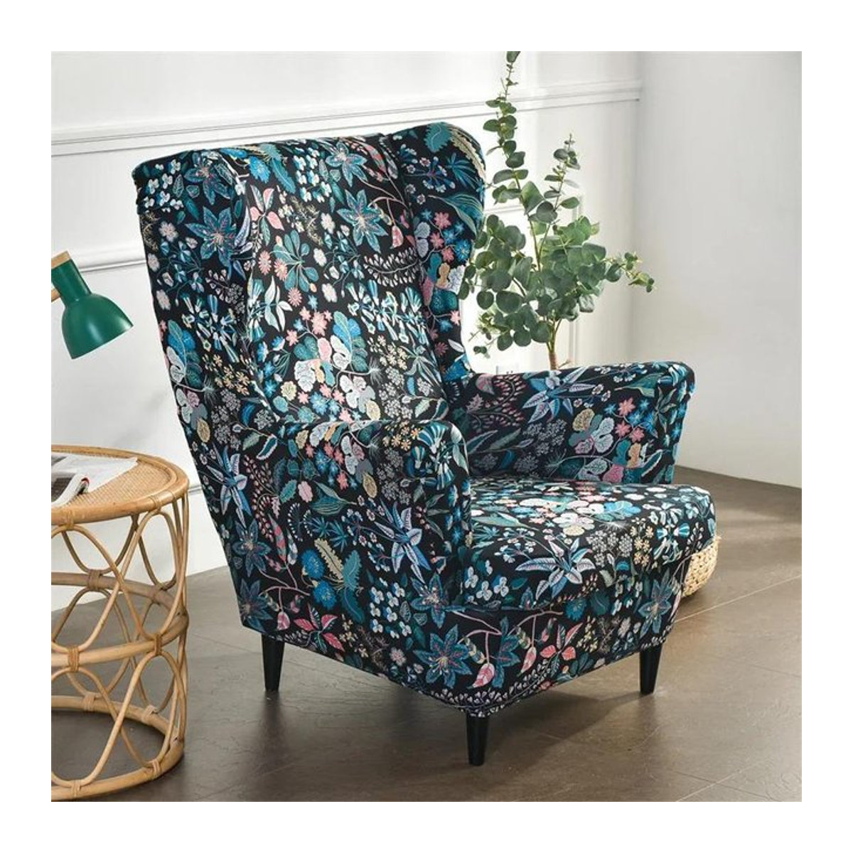 Bestbags Ohrensesselbezug im Landhausstil aus Stretch-Spandex mit Sitzkissenbezügen in Mehrfarbig - Bild 1