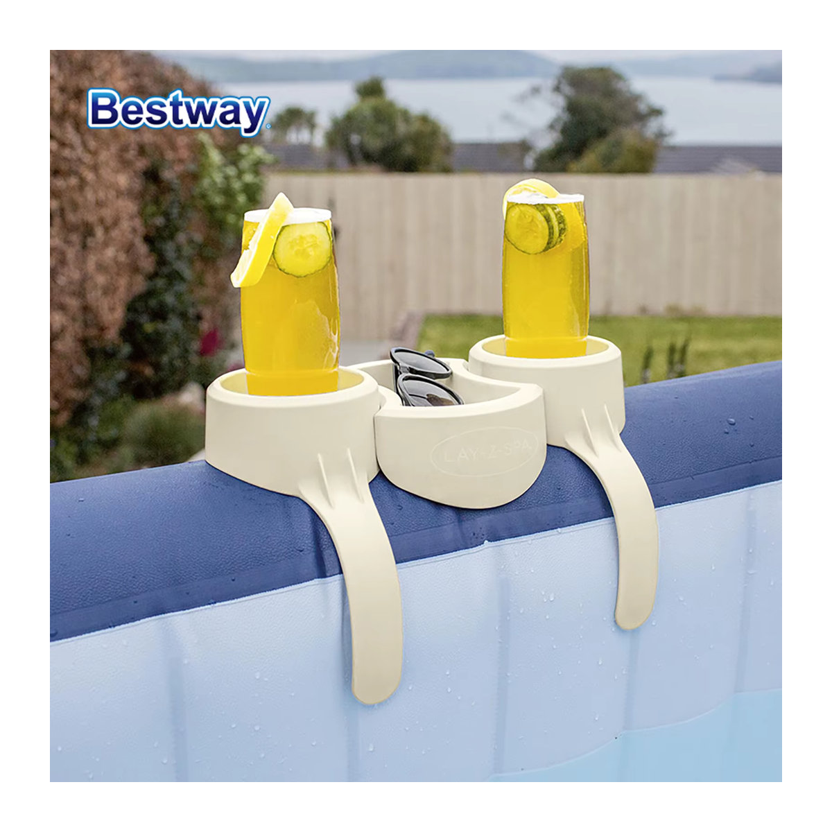 Bestway 60306 Becherhalter für Sommerpool und Winterspa mit doppeltem Verwendungszweck als tragbare Becherablage für Outdoor-Whirlpools und Spas - Bild 2