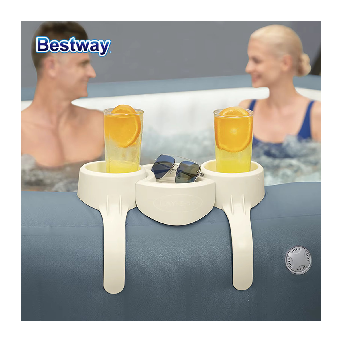 Bestway 60306 Becherhalter für Sommerpool und Winterspa mit doppeltem Verwendungszweck als tragbare Becherablage für Outdoor-Whirlpools und Spas - Bild 6