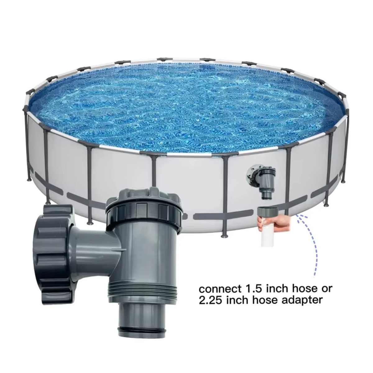 Bestway Einlass Auslass Sieb Befestigung für Schwimmbad Filter Ersatzteile P6H1317 / P6 aus Kunststoff - Bild 2