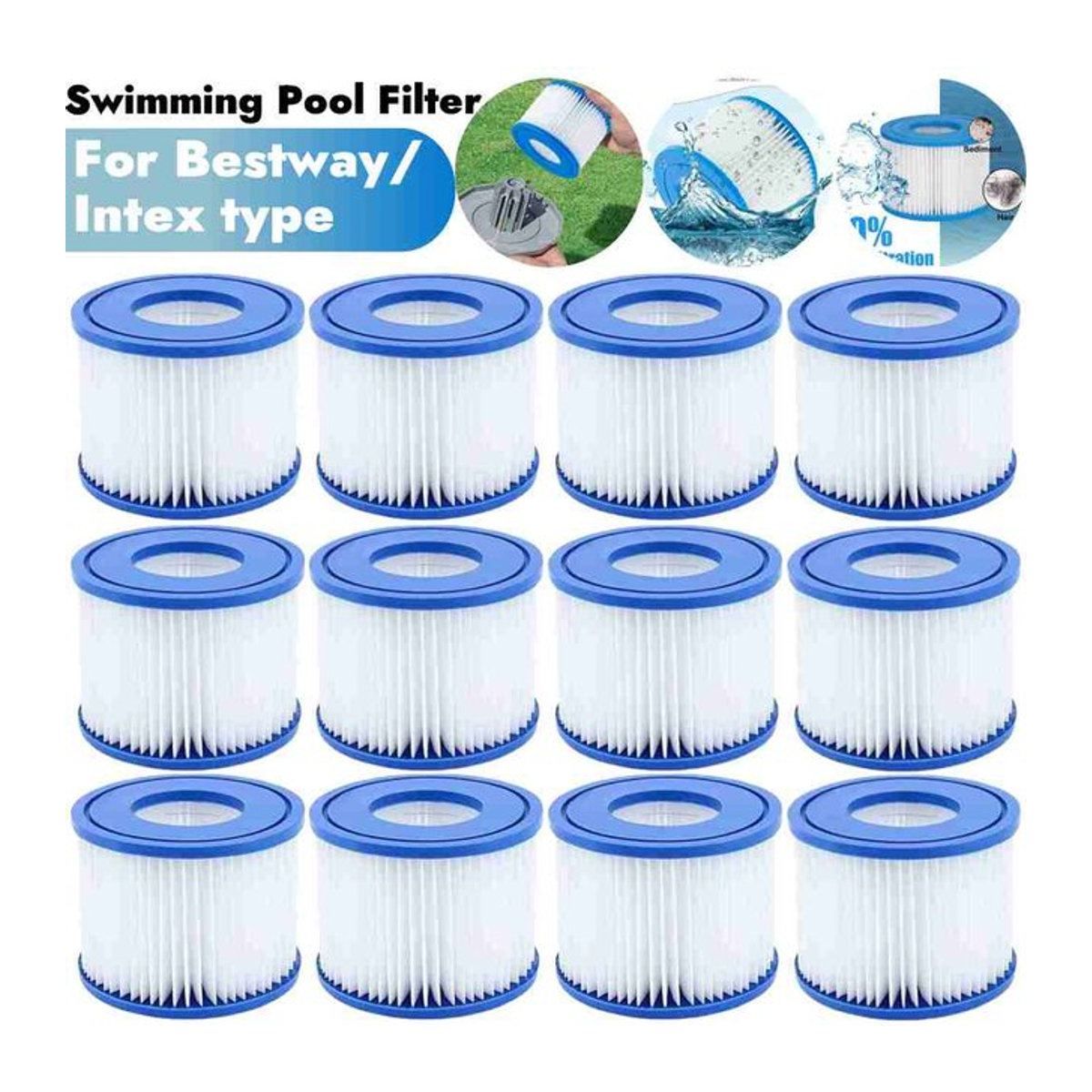 Bestway Ersatzfilterkartusche aus Polyester für Schwimmbadfilterpumpen zur Wasserzirkulation - Bild 1