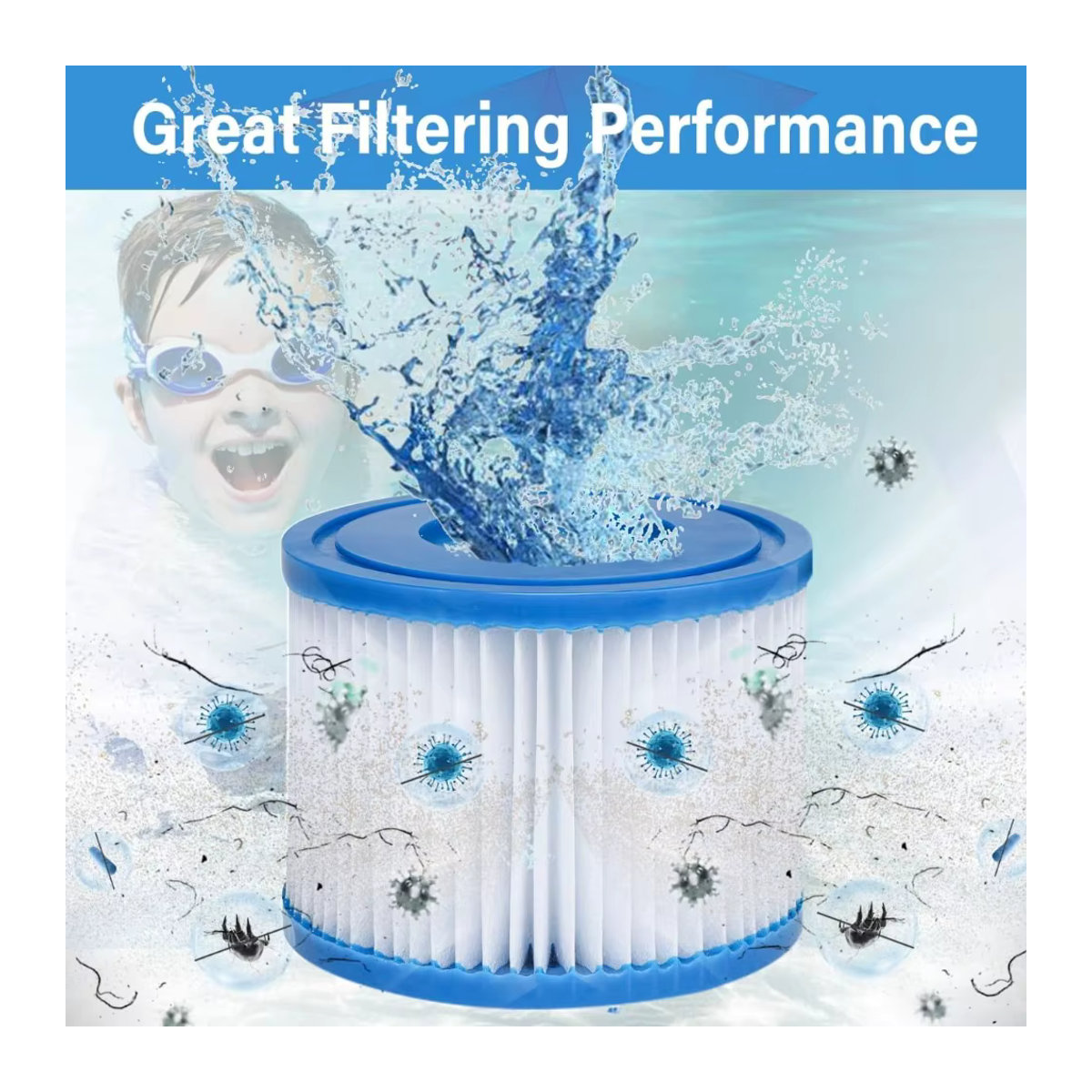 Bestway Ersatzfilterkartusche aus Polyester für Schwimmbadfilterpumpen zur Wasserzirkulation - Bild 2