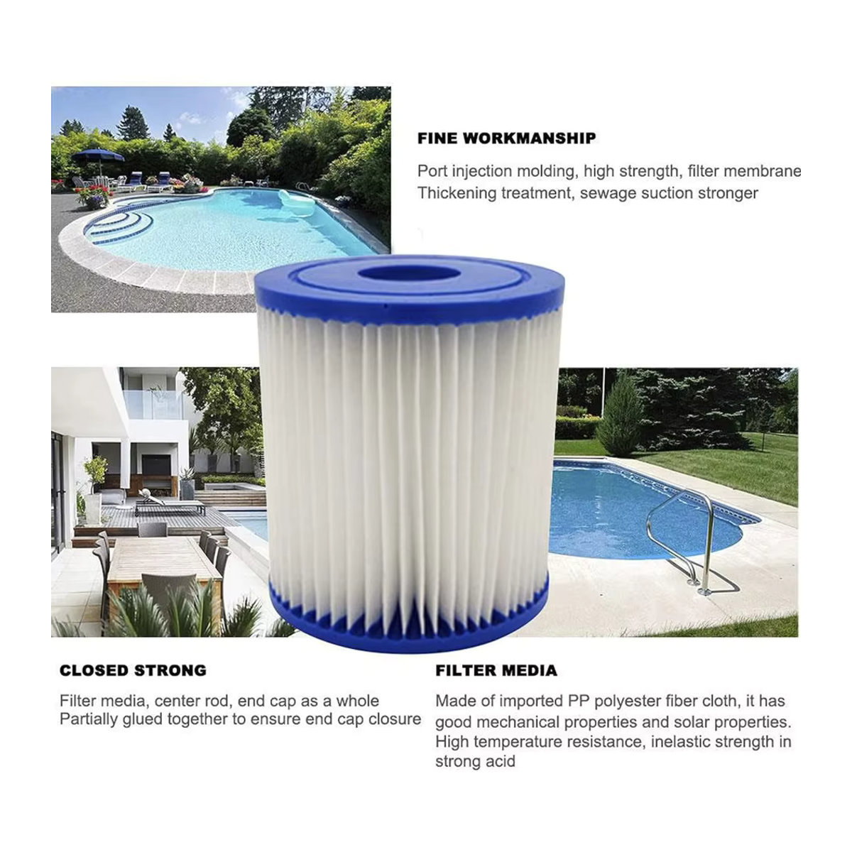 Bestway Ersatzfilterkartusche aus Polyester für Schwimmbadfilterpumpen zur Wasserzirkulation - Bild 6