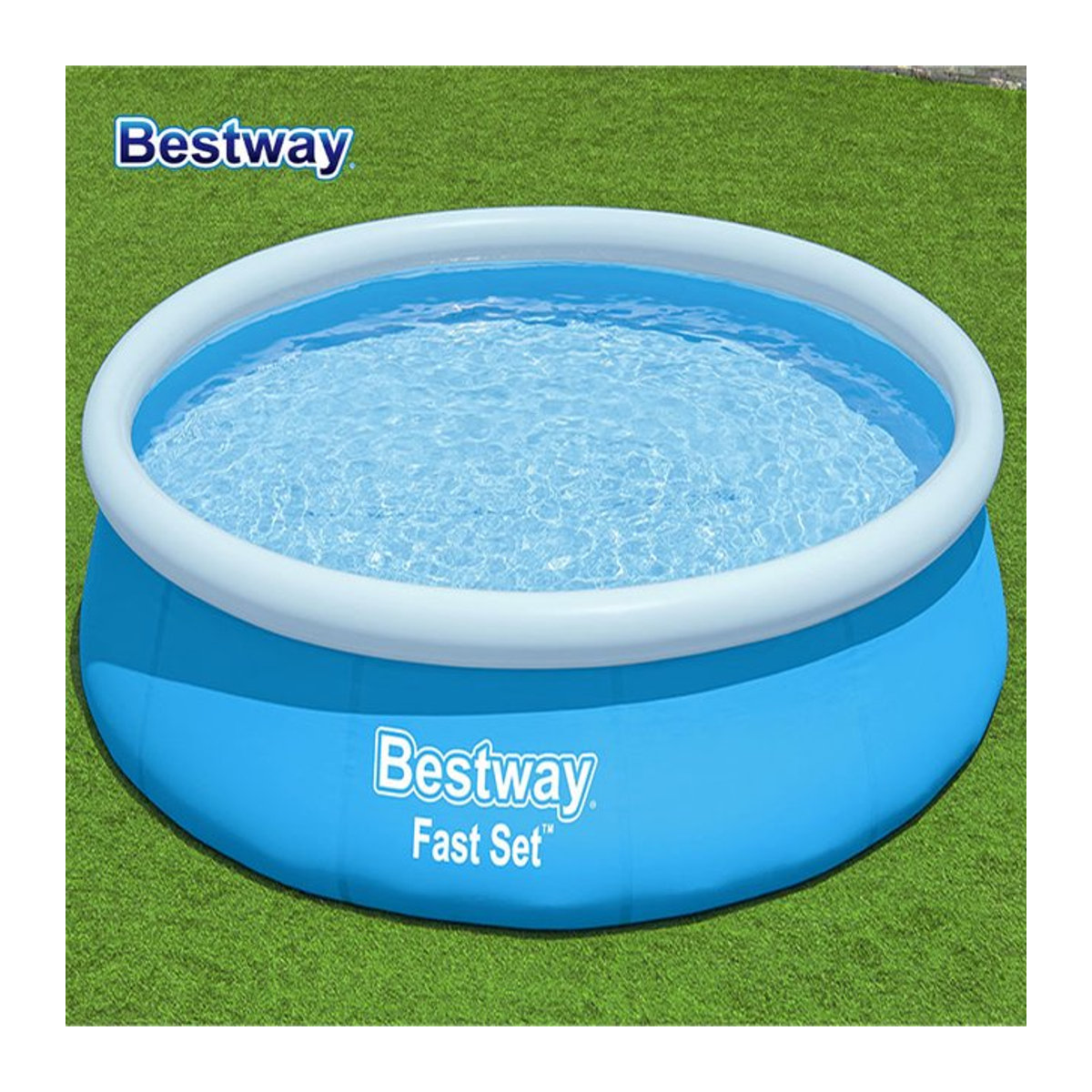 Bestway Fast Set Trapez-Pool-Kit mit Filterpumpe, Farbe: Blau, B: 3,66 m, H: 76 cm - Bild 1