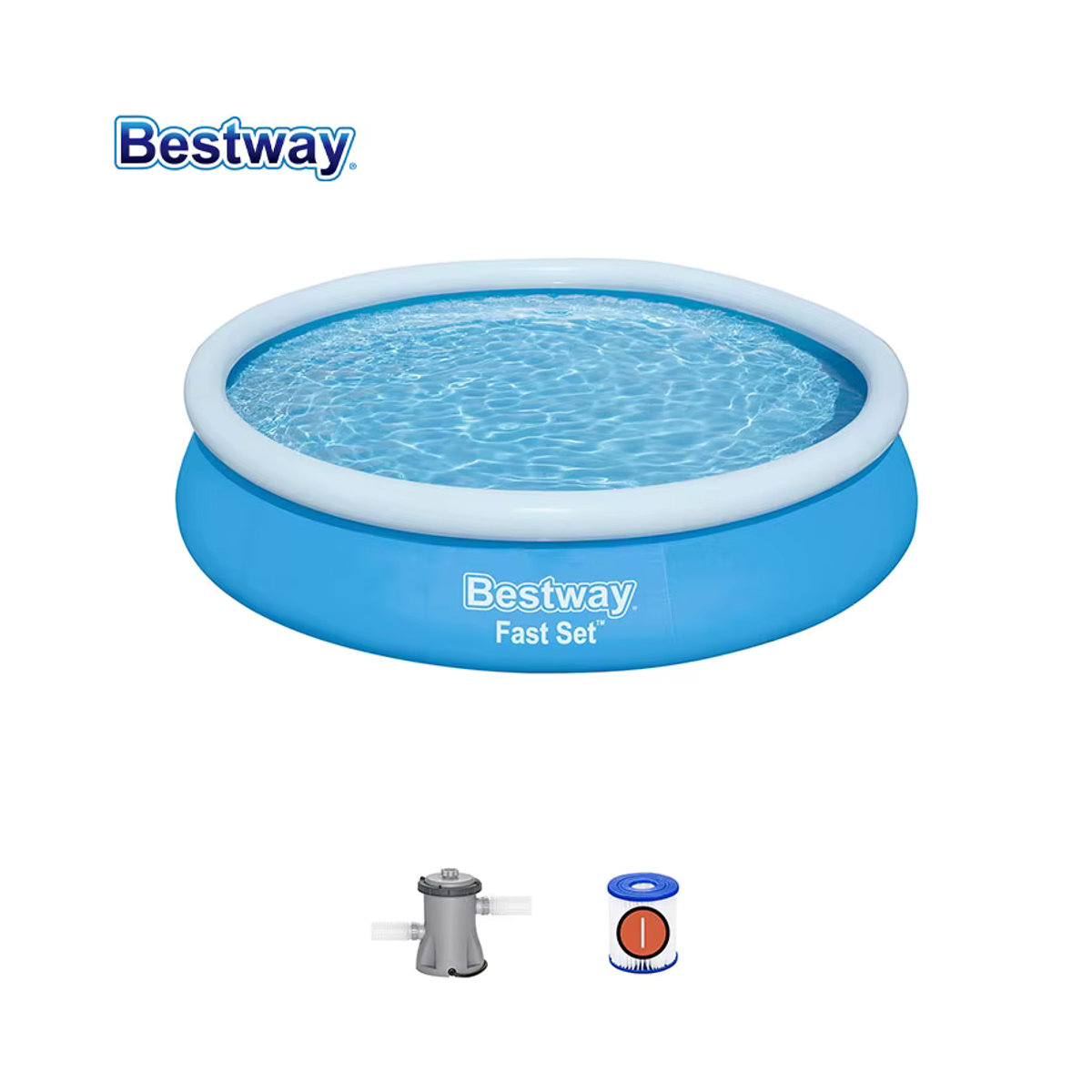 Bestway Fast Set Trapez-Pool-Kit mit Filterpumpe, Farbe: Blau, B: 3,66 m, H: 76 cm - Bild 3