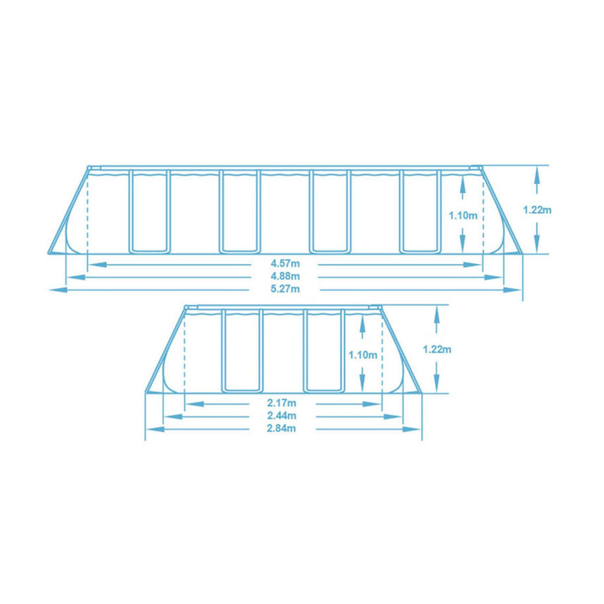 Bestway Frame Pool mit 18 in 1 Zubehör Set in Blau und Grau, H x B x T: 122 x 488 x 244 cm - Bild 6