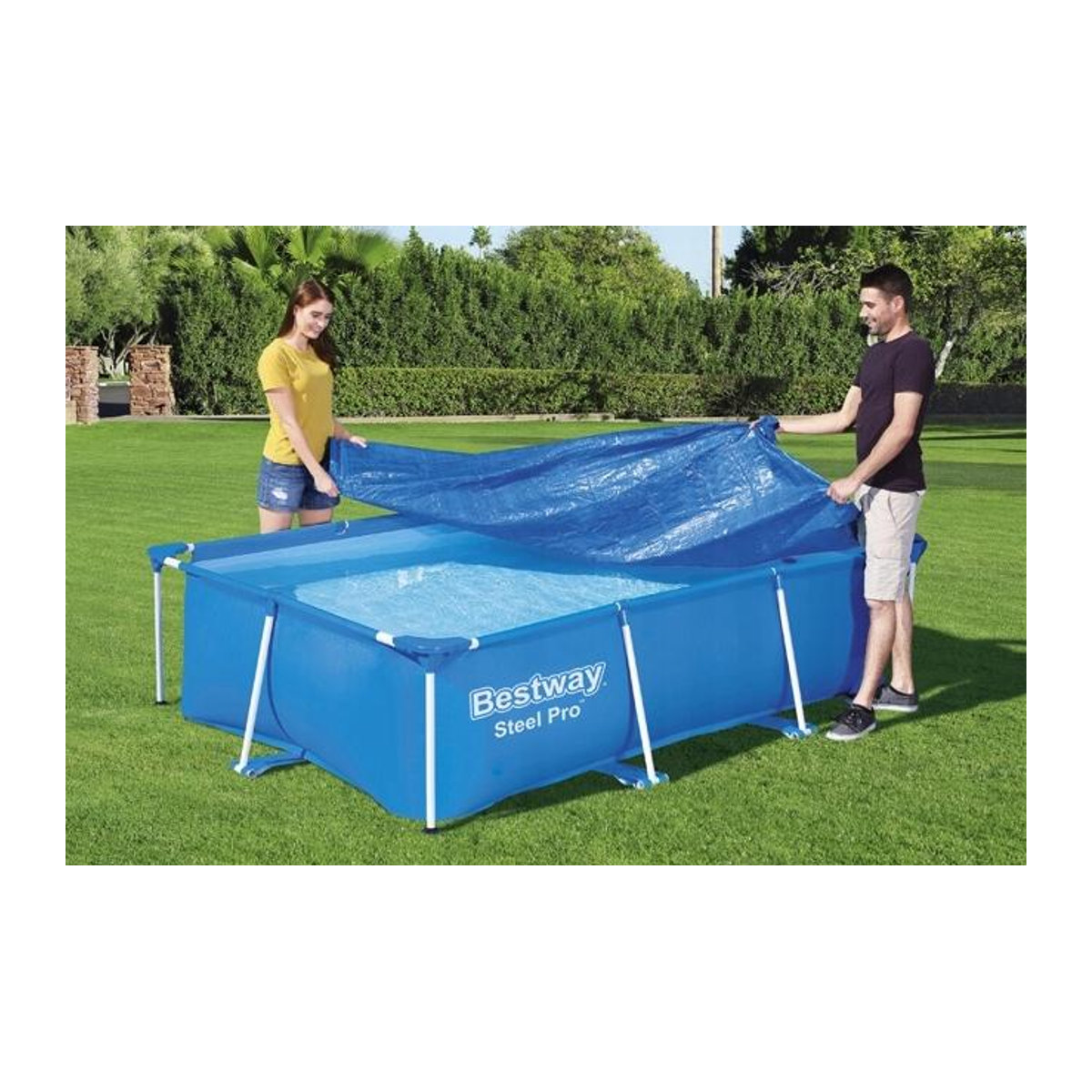 Bestway Poolabdeckung mit Gestell in Blau B: 221 cm, T: 150 cm - Bild 3
