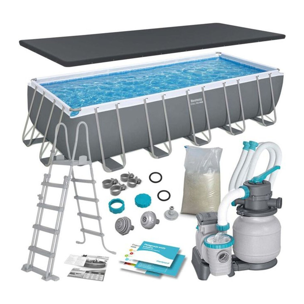 Bestway Rahmen-Gartenpool 12-in-1 in Blau aus Metall und Kunststoff B/T/H: 640 x 274 x 132 cm - Bild 1