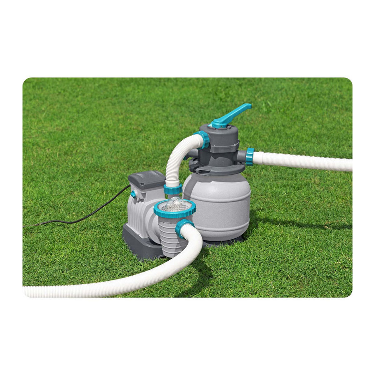 Bestway Sandfilterpumpe 6056 L/H mit 25 kg Sand in Grau - Bild 5