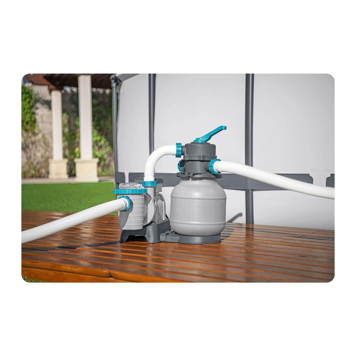 Bestway Sandfilterpumpe 6056 L/H mit 25 kg Sand in Grau - Bild 6