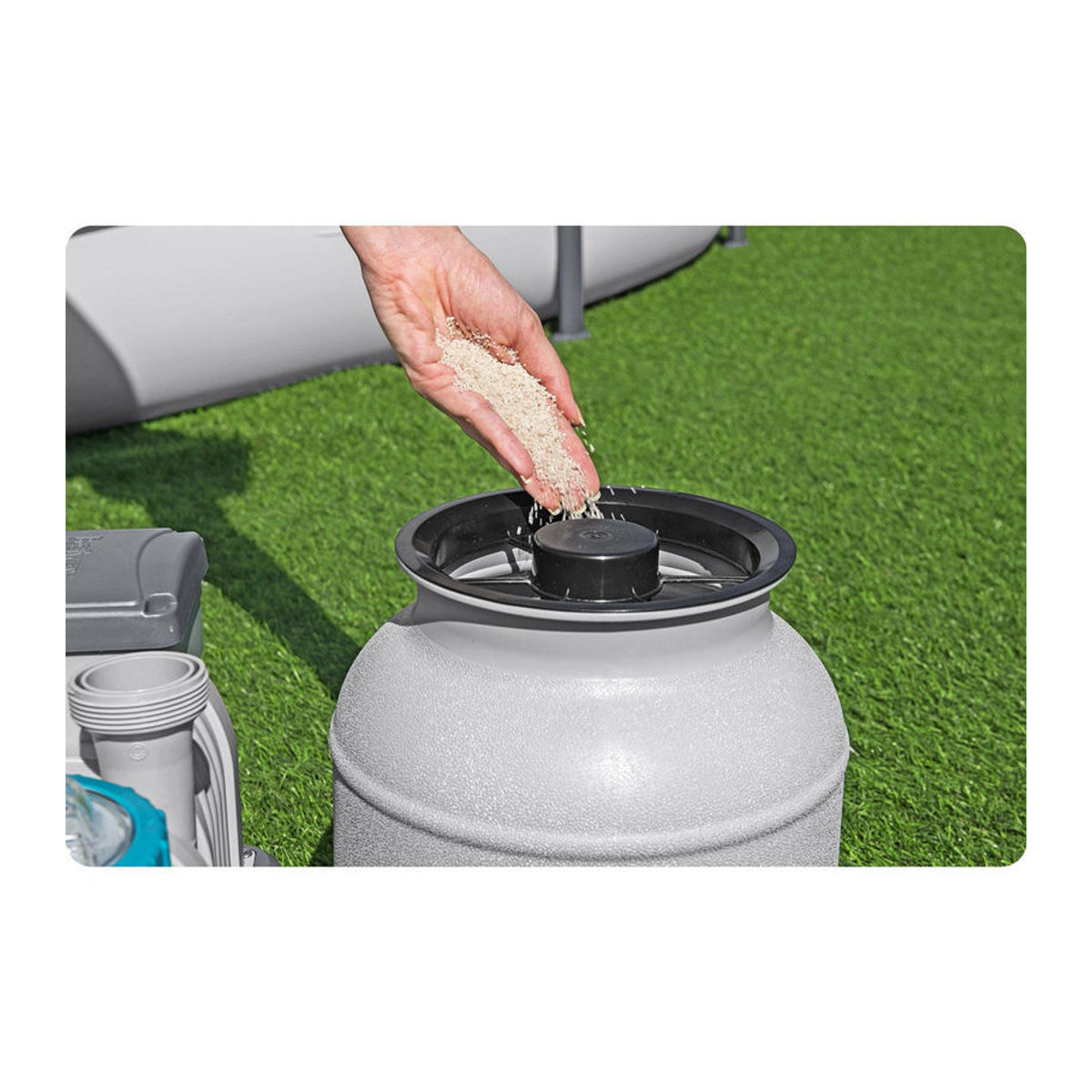 Bestway Sandfilterpumpe 6056 L/H mit 25 kg Sand in Grau - Bild 7