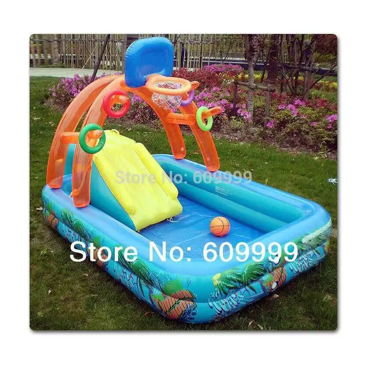 Bestway SS8010 Multifunktionales aufblasbares Planschbecken in Schlossform für Kinder, mehrfarbig - Bild 5