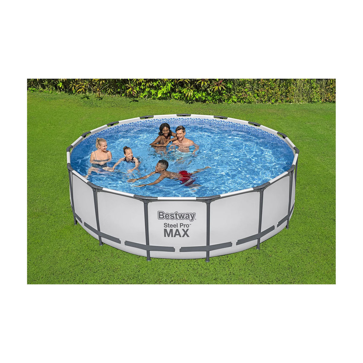 Bestway Steel Pro MAX Frame Pool Komplett-Set mit Filterpumpe, Blau, Durchmesser: 457 cm, Höhe: 122 cm - Bild 1