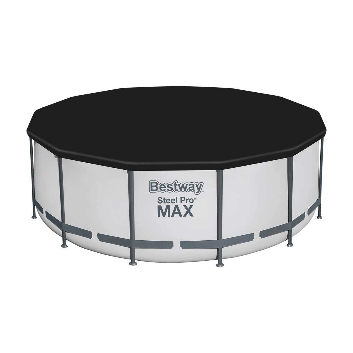 Bestway Steel ProMAX Stahlrahmenpool-Set mit Filterpumpe, rund, Grau/Blau, Durchmesser: 396 cm, Höhe: 122 cm - Bild 3