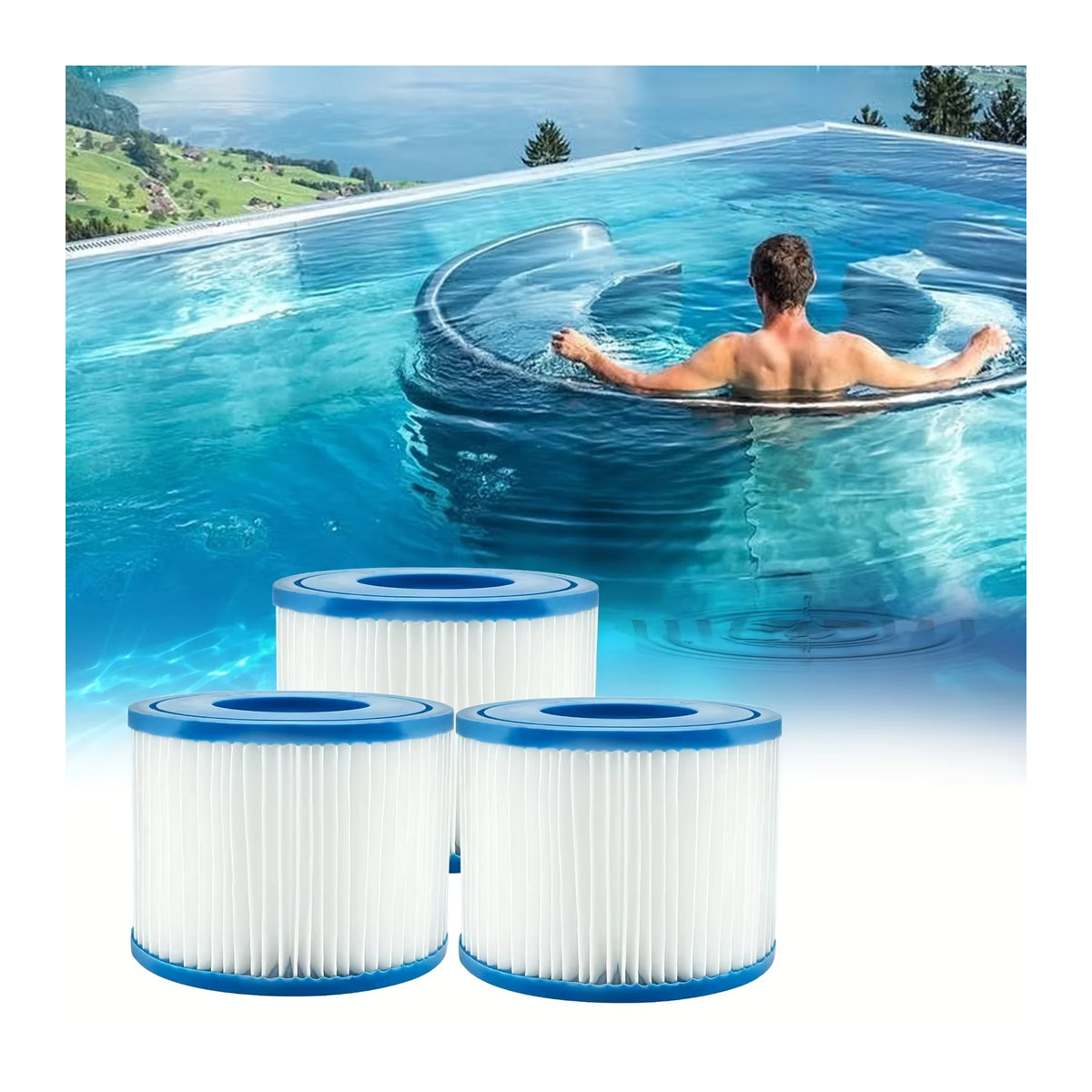 Bestway Typ VI Filterkartusche als Ersatz für Bestway Flowclear und Lay-Z-Spa sowie Intex Schwimmbadfilter - Bild 2