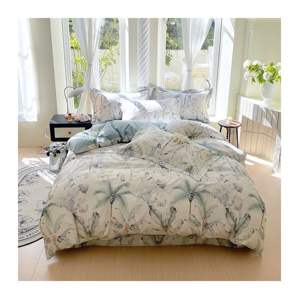 Bettwäsche Funda Nordica aus 100 % Baumwolle in Weiß inklusive Kissenbezug, B/H: 200 x 230 cm - Bild 1