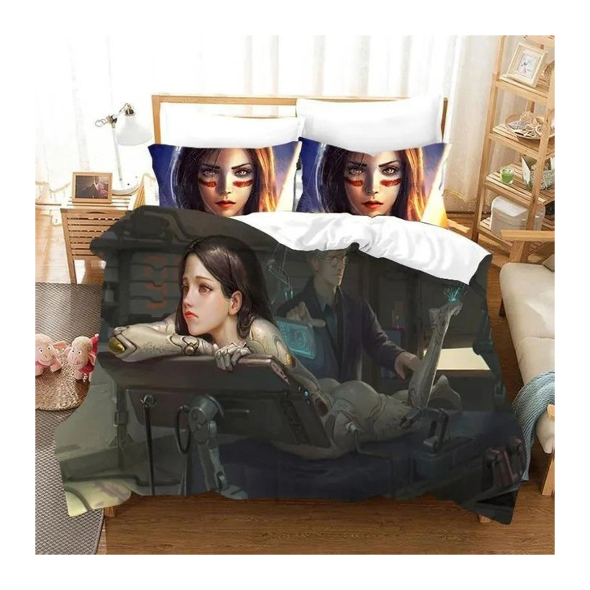 Bettwäsche-Set ALITA Battle Angel von JMG Household Supplies, mehrfarbig, B/H: 135 x 200 cm - Bild 1