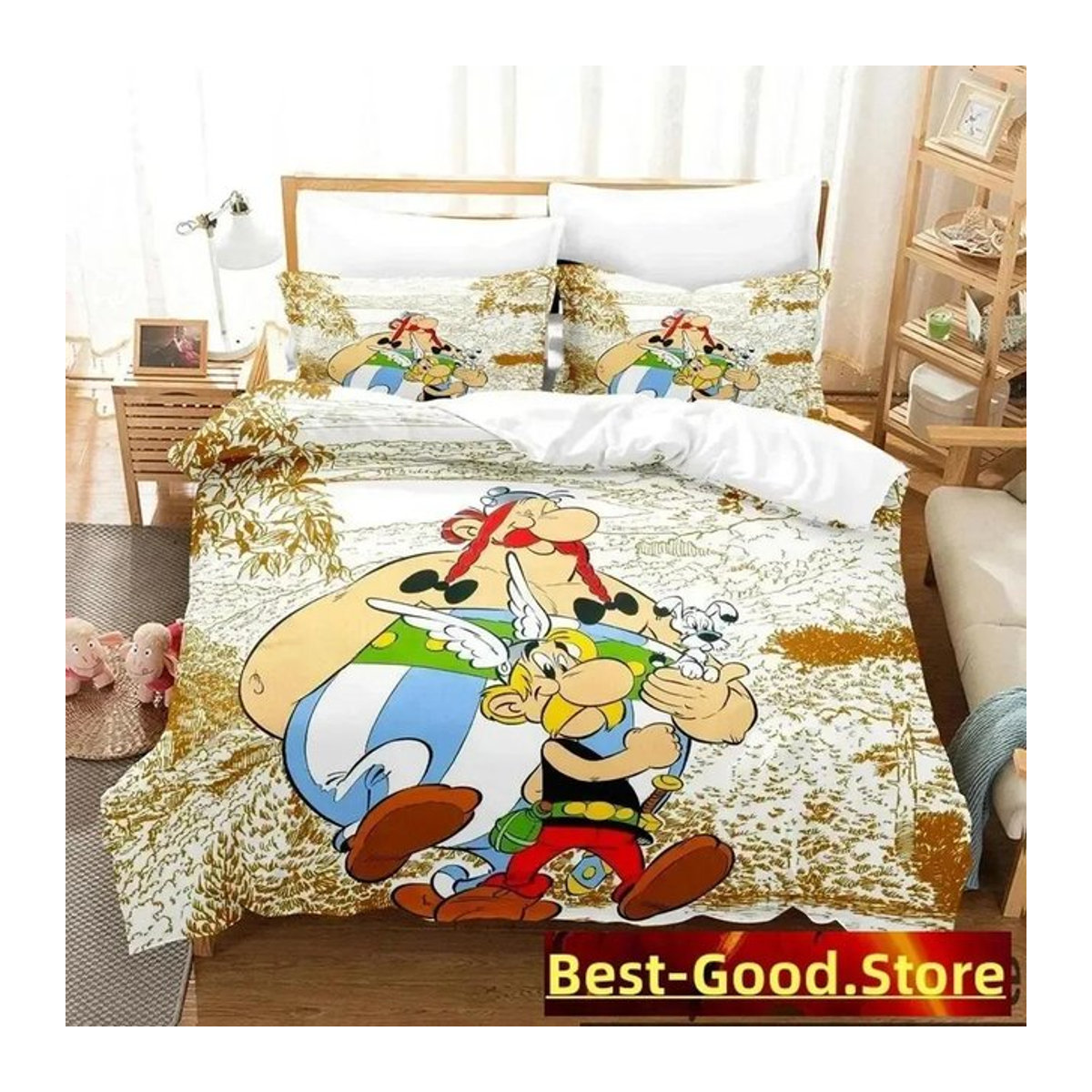 Bettwäsche-Set Asterix Gallischer Held mit Bettbezug und Laken in Mehrfarbig, B/B/H: 140 x 210 cm - Bild 1