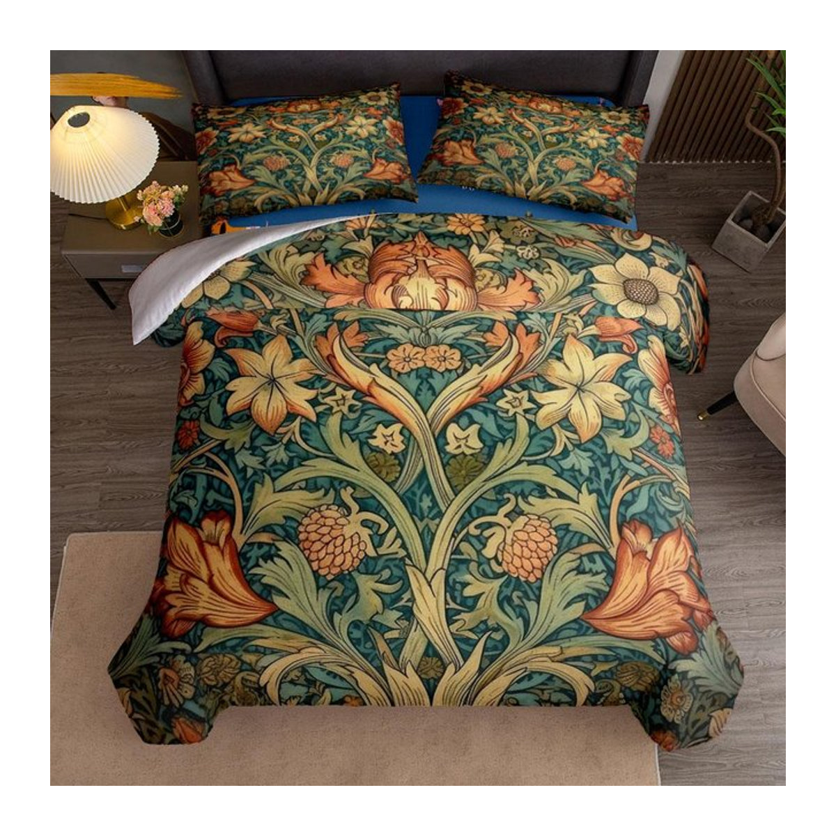 Bettwäsche-Set JMG Household Supplies William Morris Nouveau Die Erdbeerdiebe, mehrfarbig, B/H: 140 x 210 cm - Bild 1