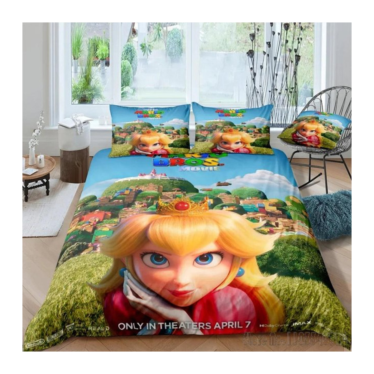 Bettwäsche-Set Prinzessin Peach mit 3D-Druck für Kinder, mehrfarbig, B/H: 180 x 210 cm - Bild 1