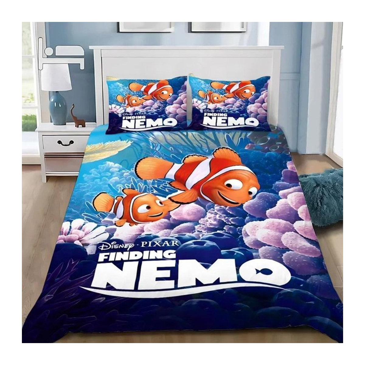Bettwäscheset Findet Nemo mit Bettbezug und Kissenbezug, Blau, 3-teilig, B/H: 155 x 220 cm - Bild 1