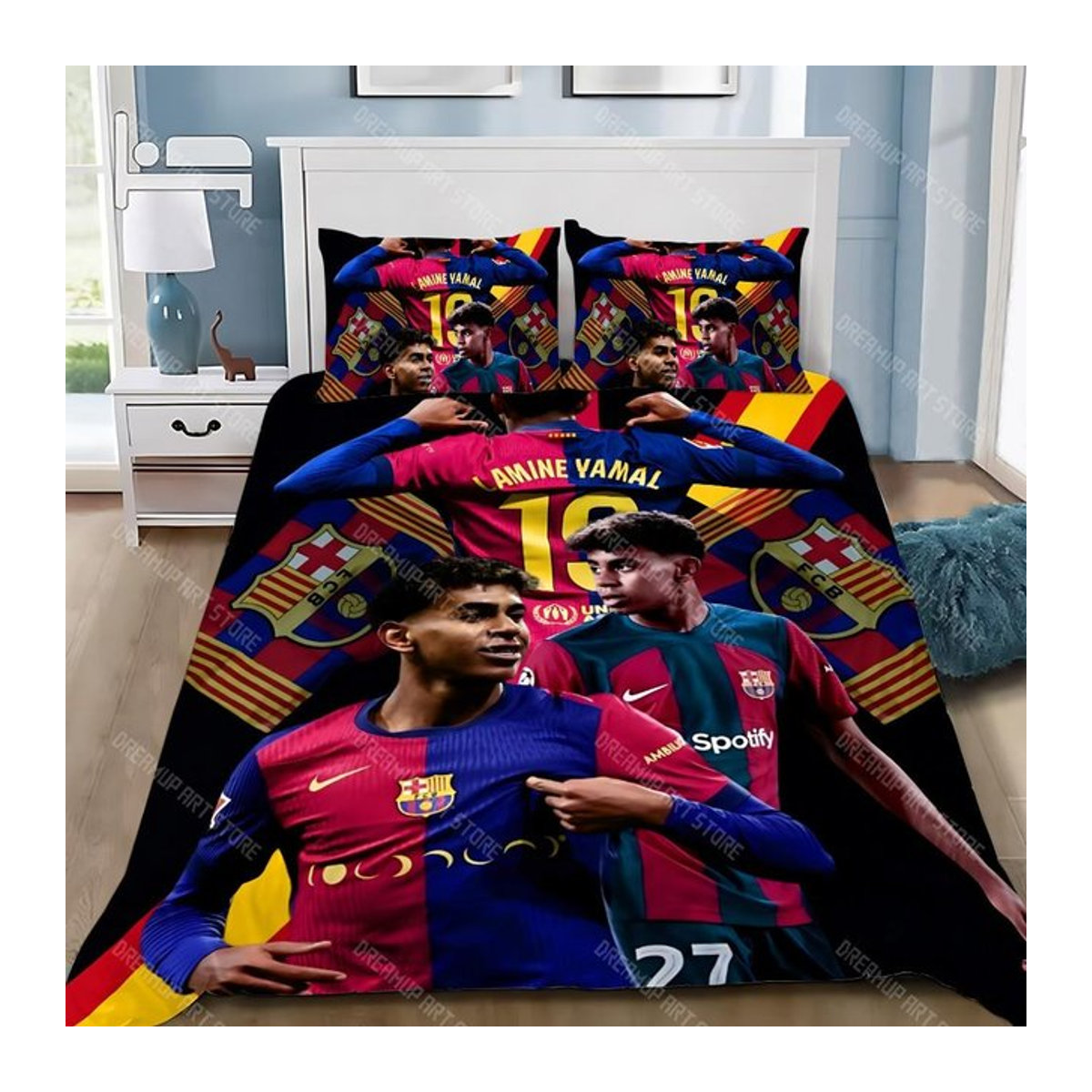 Bettwäscheset Fußballstars mit Bettbezug und Kissenbezug für Kinder und Erwachsene, mehrfarbig, B/H: 90 x 200 cm - Bild 1
