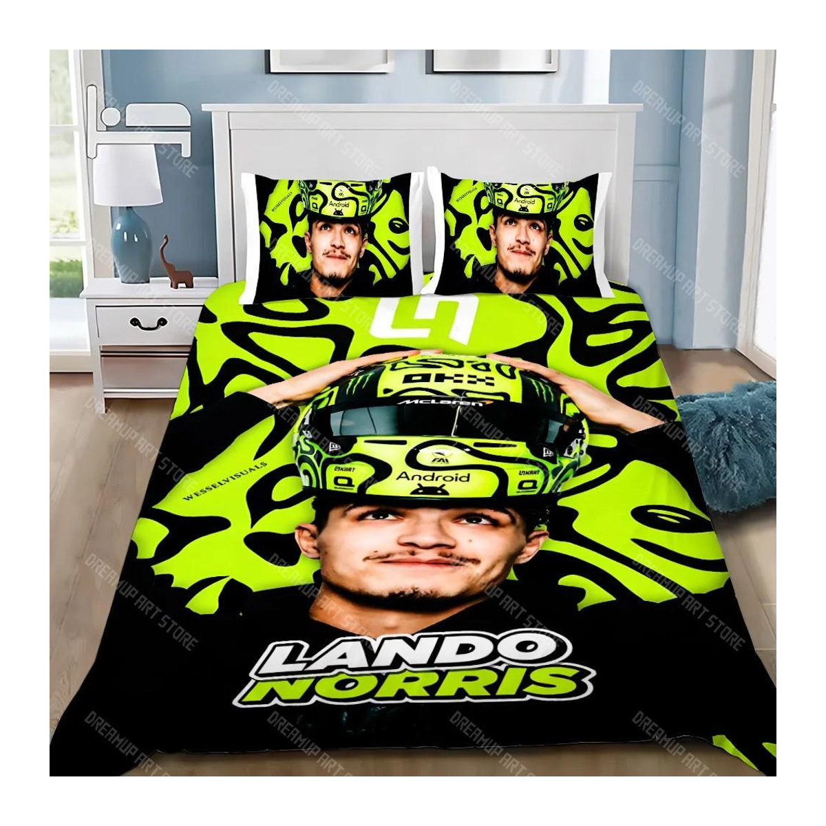 Bettwäscheset Lando und Norris mit Bettbezug und Kissenbezug, mehrfarbig, B/H: 140 x 210 cm - Bild 2