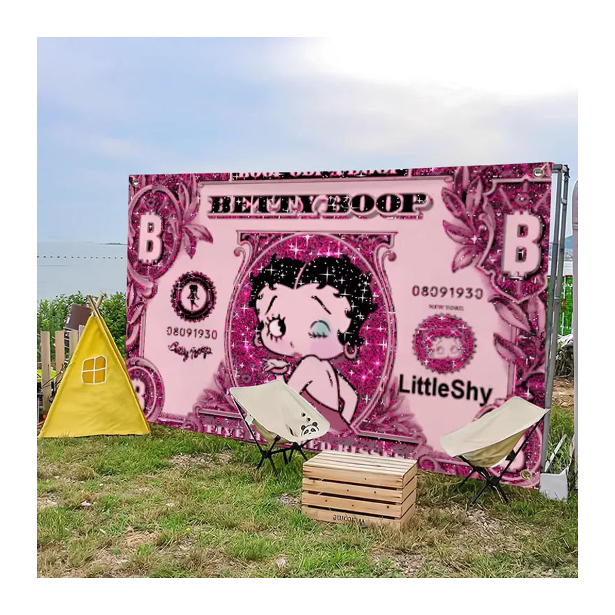 Betty Boop Cartoon Wimpel Dekoration aus Textil, mehrfarbig, B/H: 60 x 40 cm - Bild 3