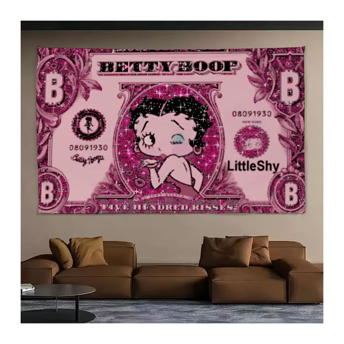 Betty Boop Cartoon Wimpel Dekoration aus Textil, mehrfarbig, B/H: 60 x 40 cm - Bild 4