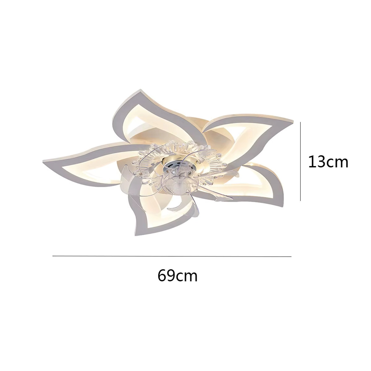 Betuyoo Lotus-Deckenventilator mit LED-Beleuchtung in Weiß, moderner Kronleuchter für Wohnzimmer, Esszimmer, Schlafzimmer und Küche - Bild 4