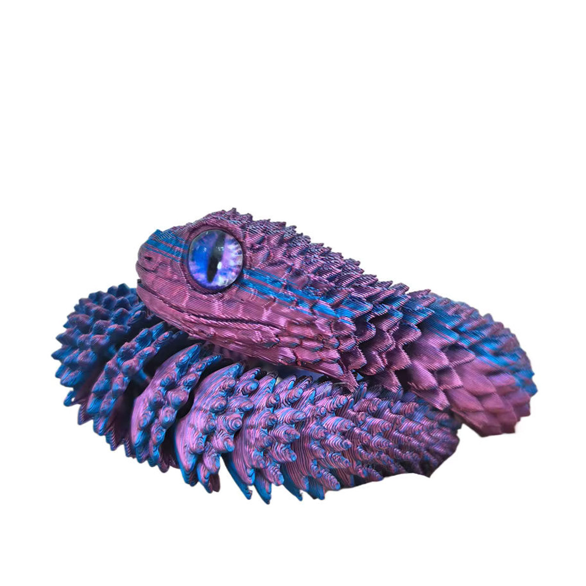 Bewegliche 3D-gedruckte Schlange von MYJCK, mehrfarbiges Simulationsmodell aus Kunststoff, 30 cm Länge - Bild 3