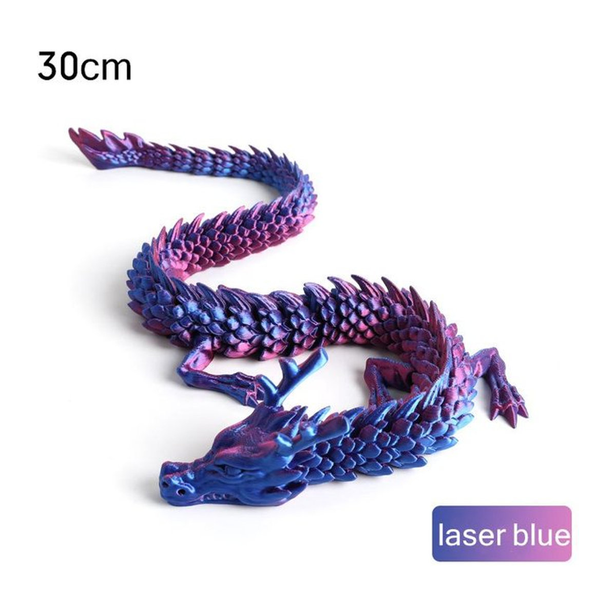 Bewegliches 3D-gedrucktes Drachenmodell mit Drachenei von YDM Beauty Life in Blau, 30 cm Höhe - Bild 1