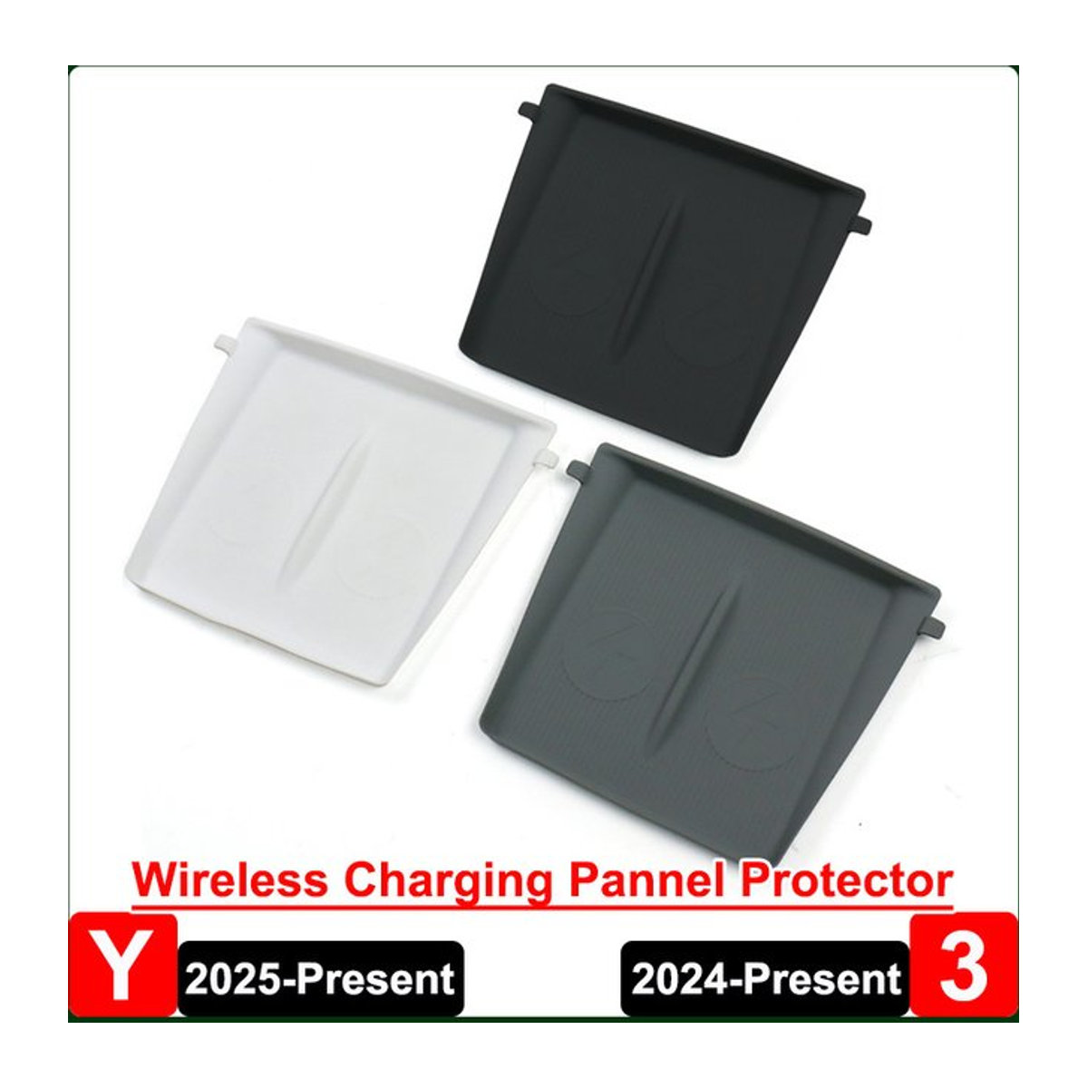 Beworth Silikon Anti-Slip Lade-Pad für Tesla Modell Y Juniper 2025 und Modell 3 Highland 2024 in Schwarz mit minimalistischem Design - Bild 1